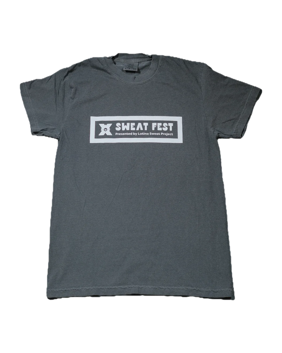 Charcoal Sweat Fest tee, front